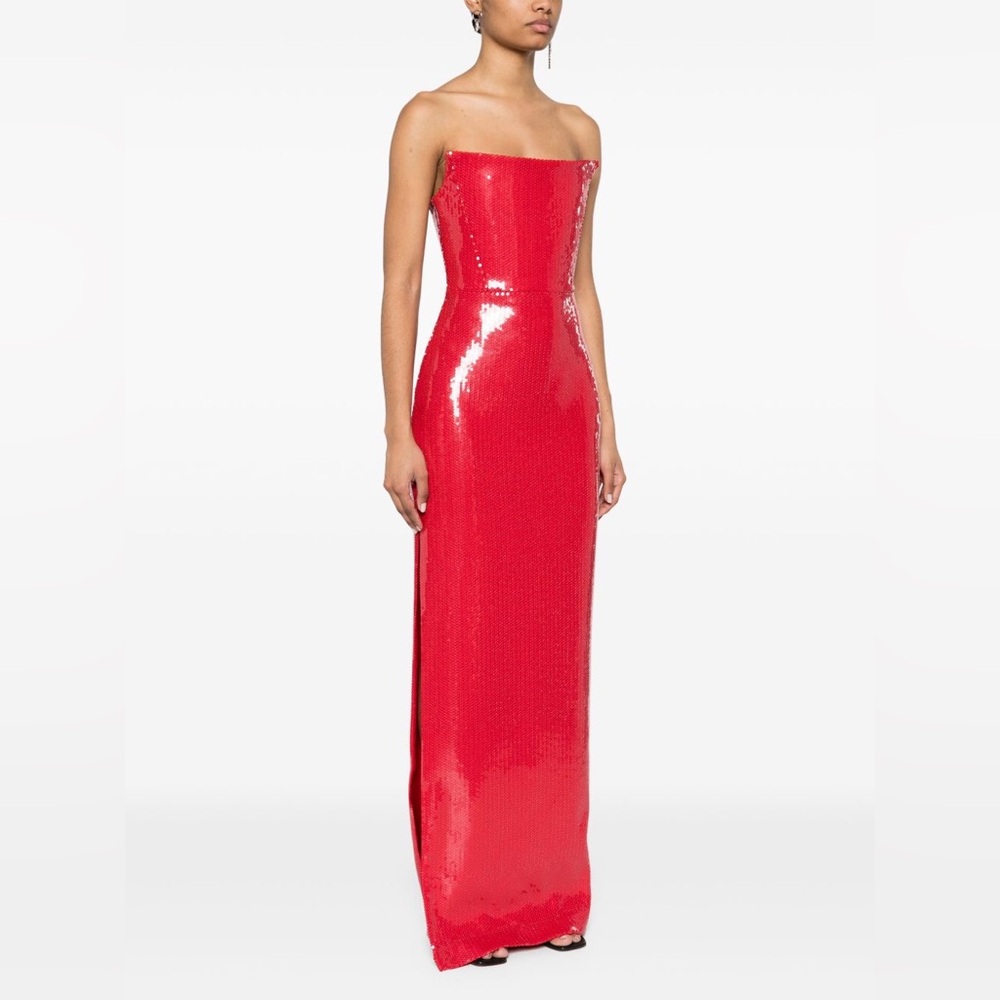 Alex Perry Strapless Column Sequin Gown